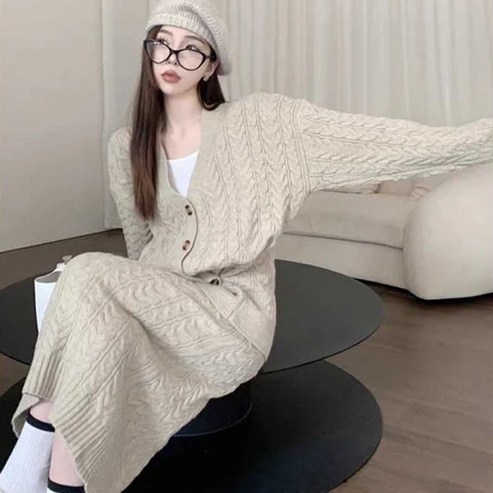 ケーブルルーズニットセットアップ(2colors)