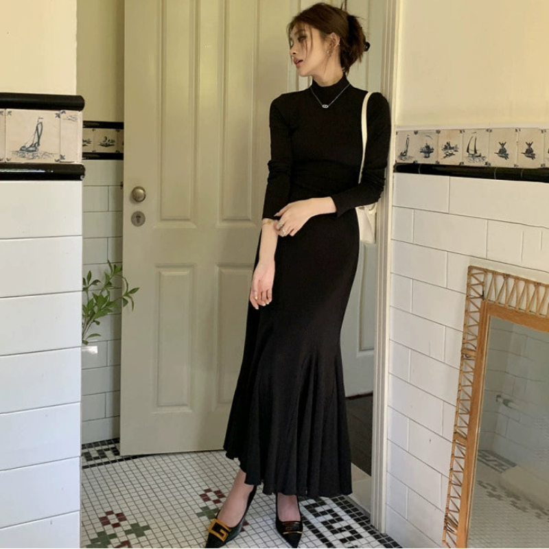 ハイネックマーメイドニットワンピース