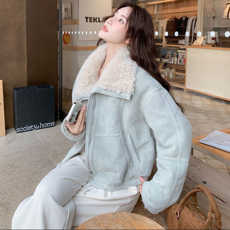 ファーライナー付きスエードタッチブルゾン(3colors)