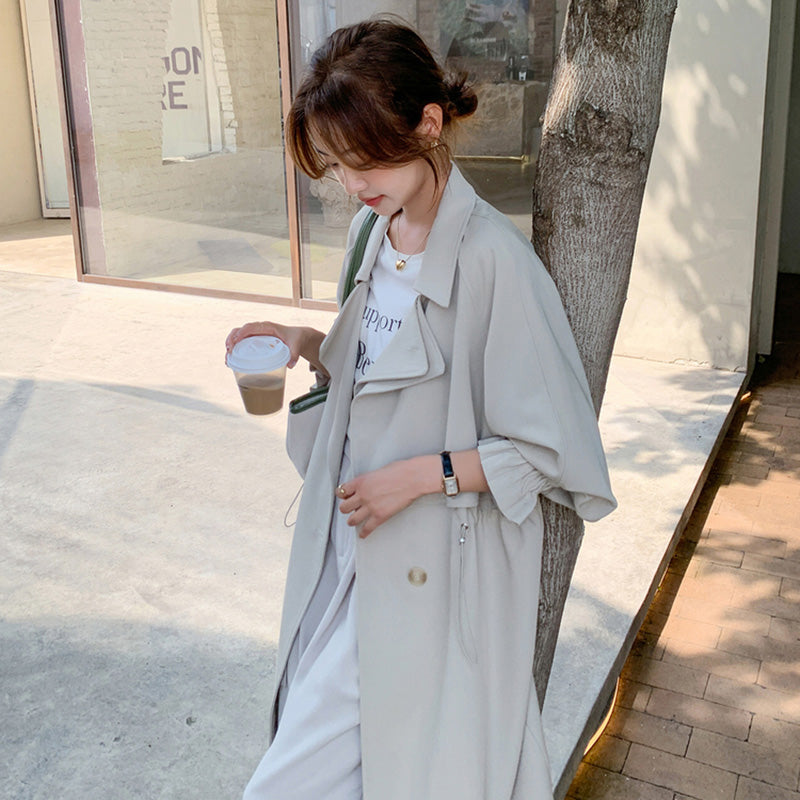 ヨーク付きミディアムレングストレンチコート