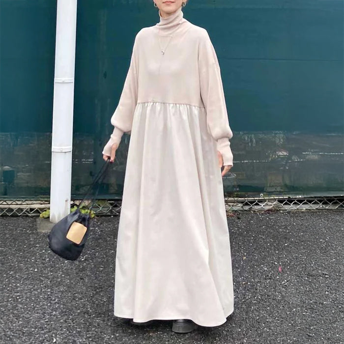 タートルネックドッキング ワンピース(4colors)