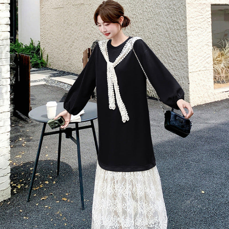 レース切り替えデザインワンピース(2colors)