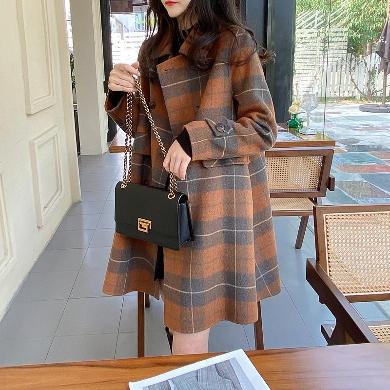 Aラインクラシカルチェックコート