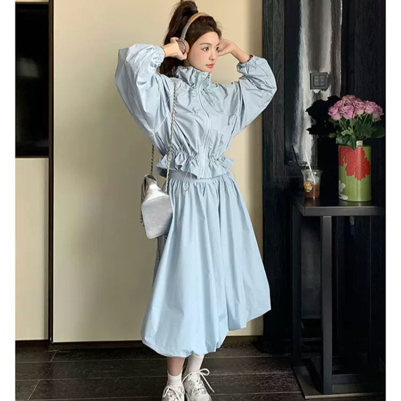 ドロストジャケット×バルーンスカートセットアップ