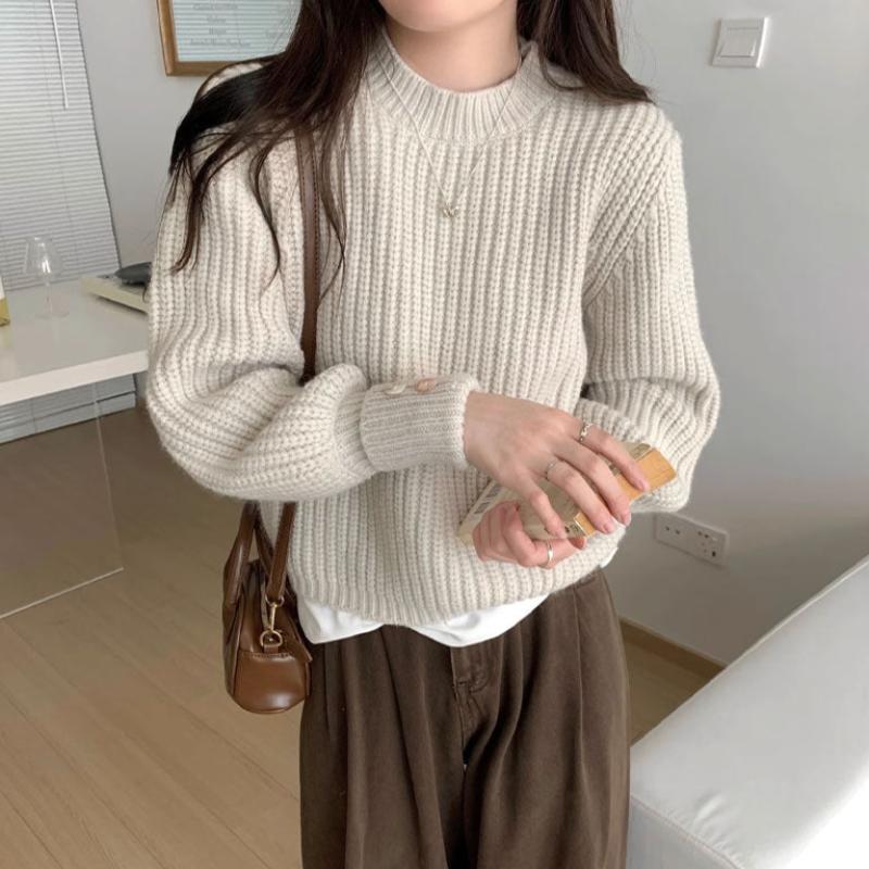 クルーネックリブセーター(4colors)