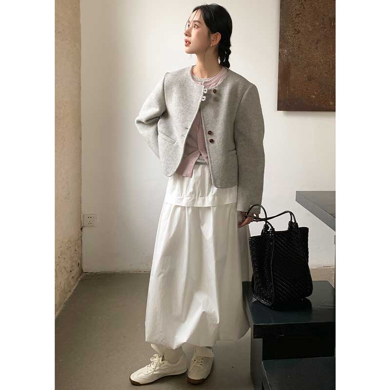 バルーンシルエットマキシスカート(4colors)