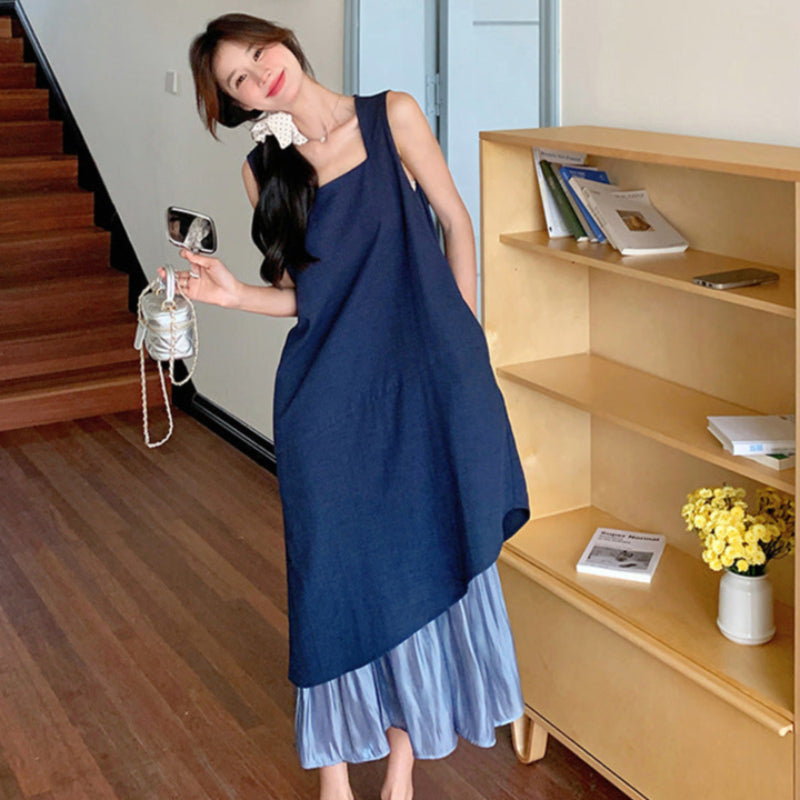 ノースリーブレイヤードワンピース(2colors)