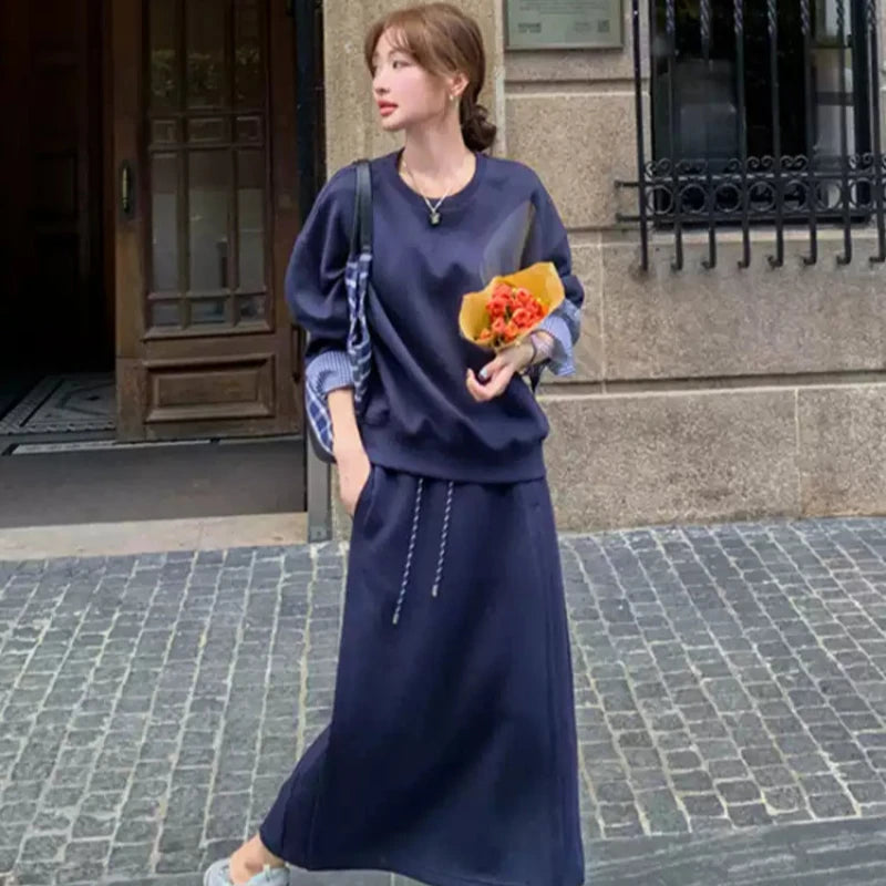 チェックカフストレーナー×スカートセット