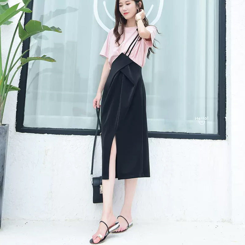 アシンメトリーストラップスカート(3colors)