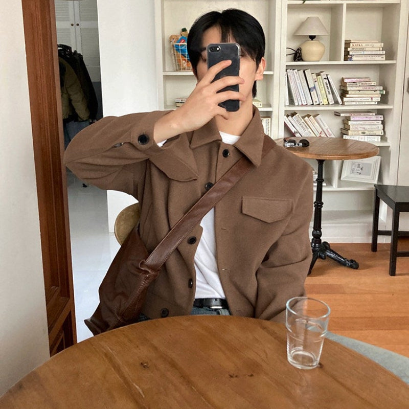 ラペルカラーショート丈ジャケット(2colors)