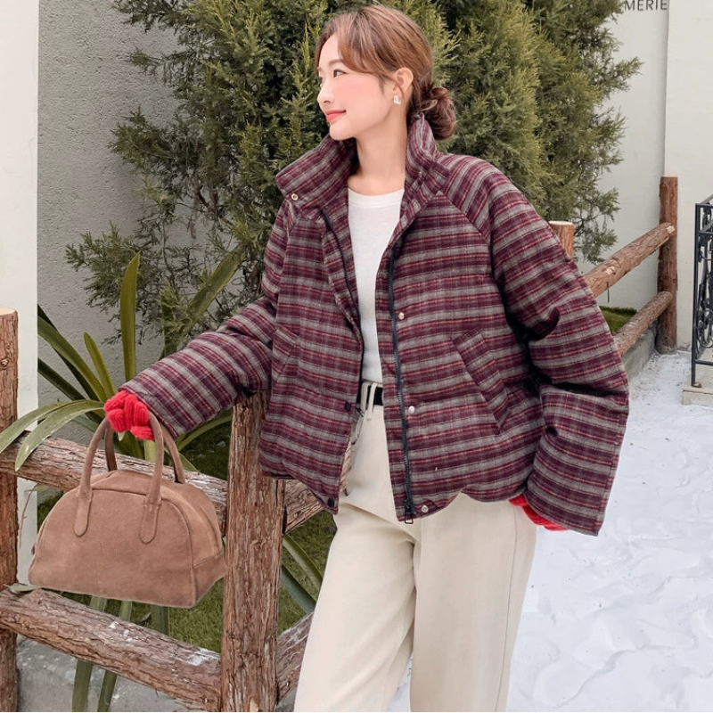 クラシカルチェックダウンジャケット