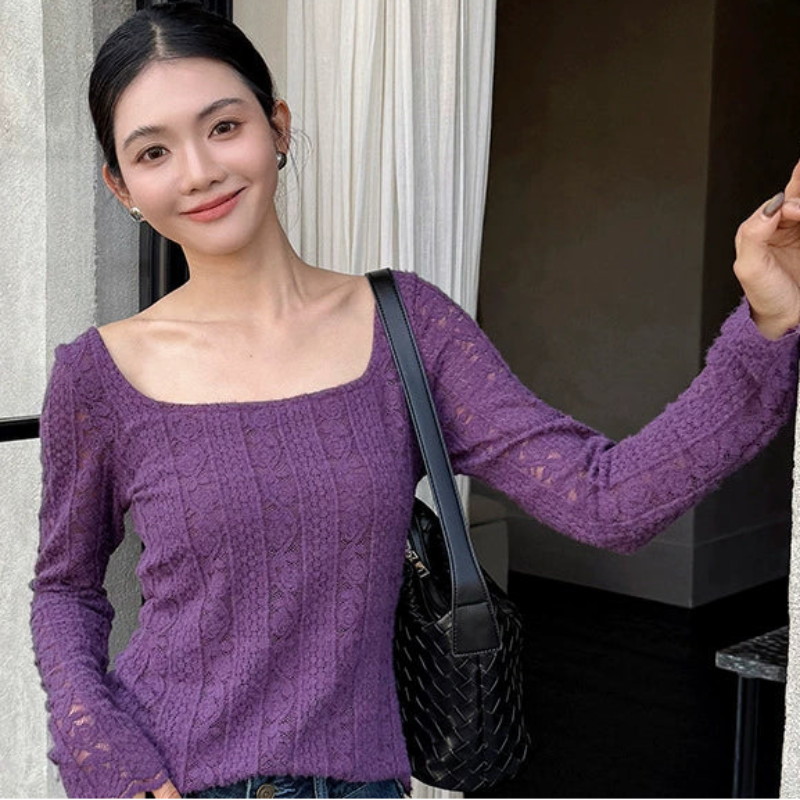 スクエアカラーニットトップス(3colors)