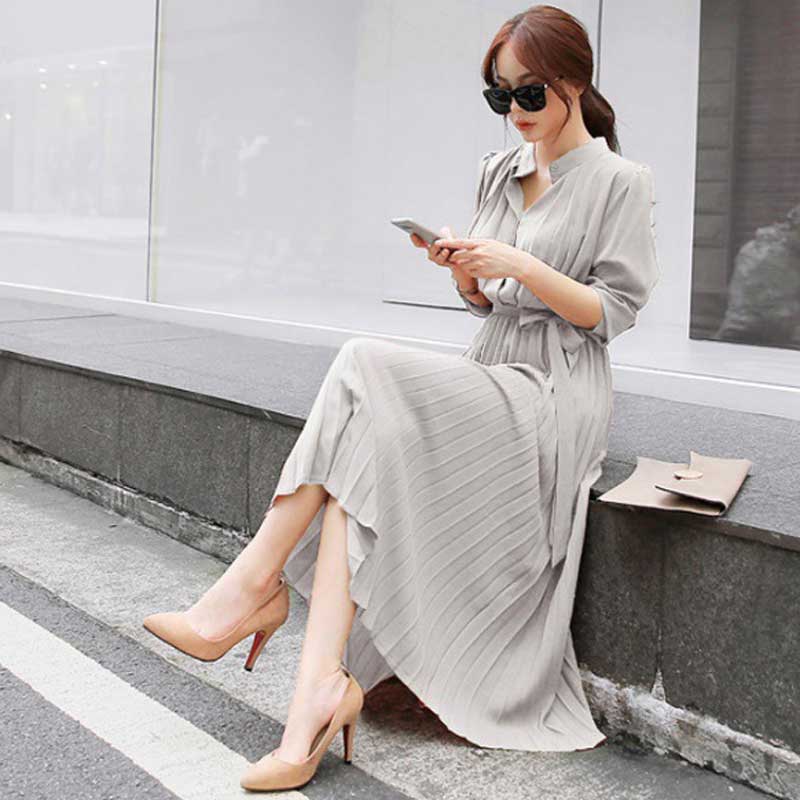 ウエストマークプリーツワンピース(4colors)