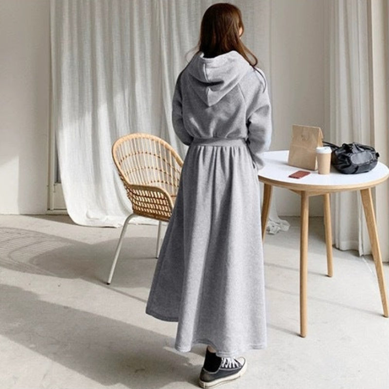 フード付きパーカーワンピース(2colors)