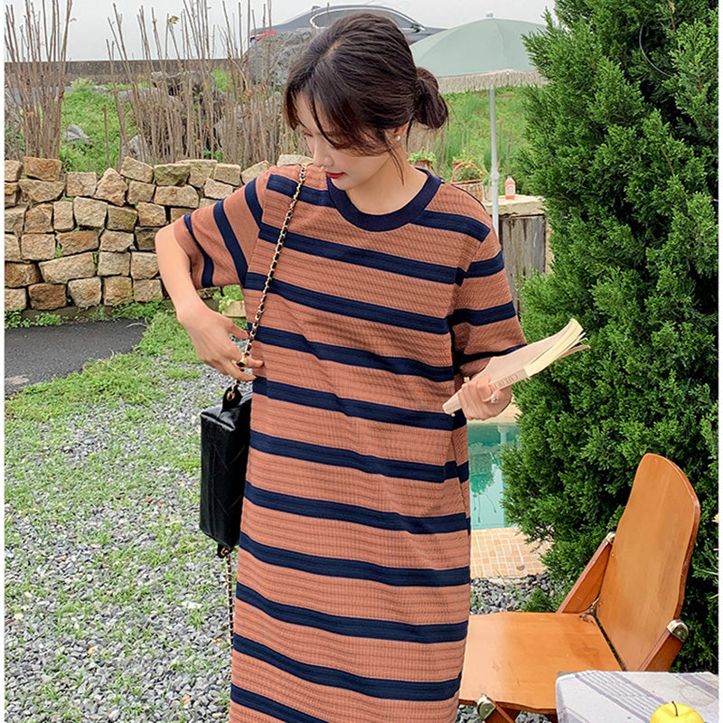マルチボーダーTシャツワンピース