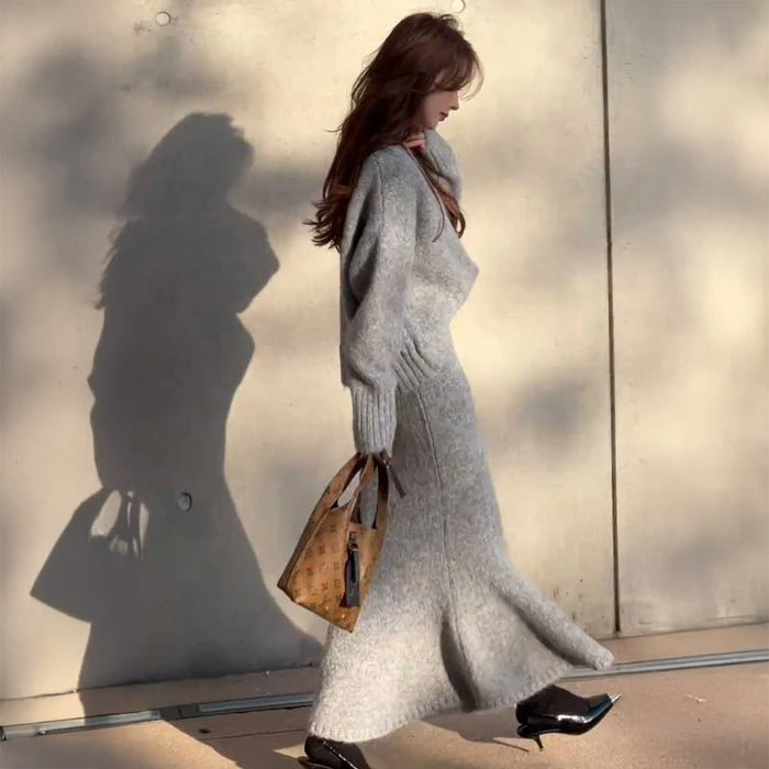 Vネックルーズニットセットアップ