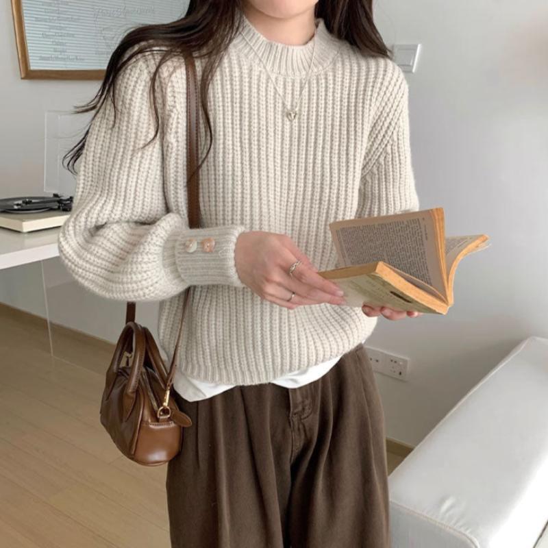 クルーネックリブセーター(4colors)