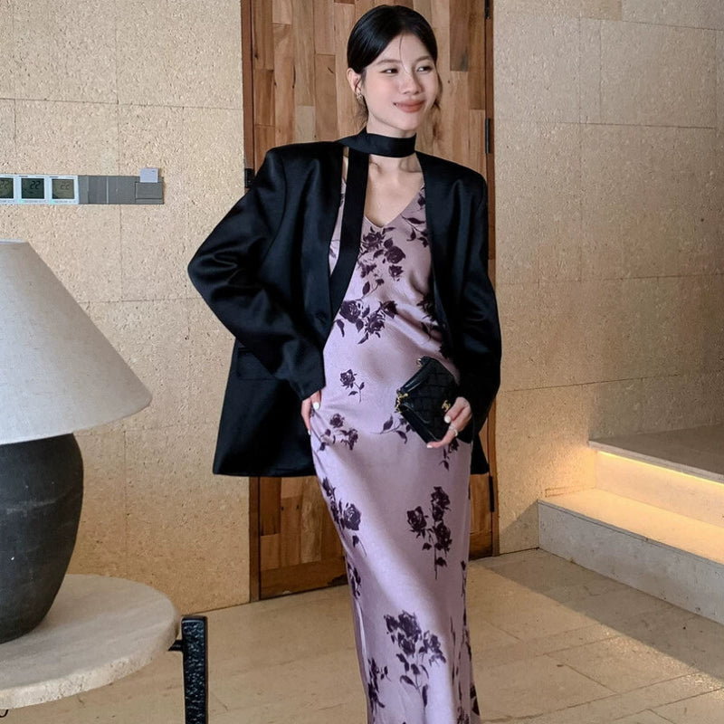 ノーカラーワンボタンモードジャケット(2colors)