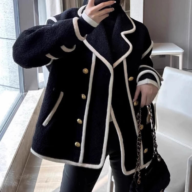 バイカラーラインウールブレンドジャケット