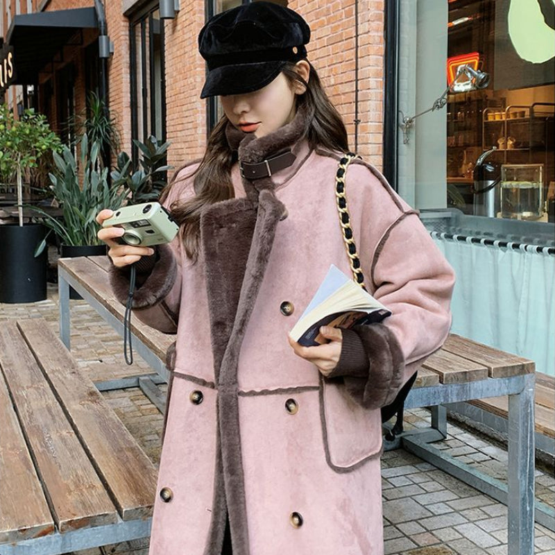 裏起毛ムートンロングコート(2colors)