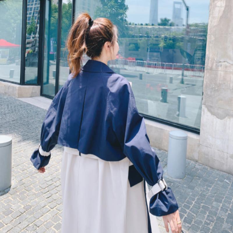 バイカラーミディアム丈トレンチコート