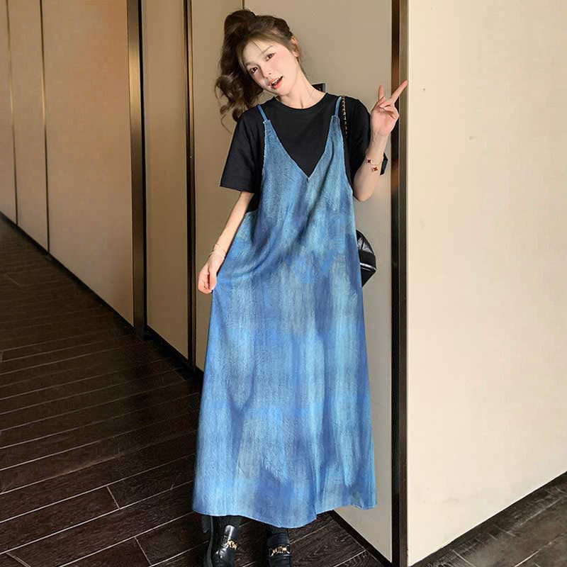 レイヤード風タイダイプリントワンピース