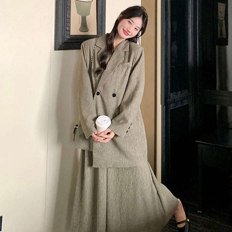 オーバーサイズジャケット×キャミワンピースセット