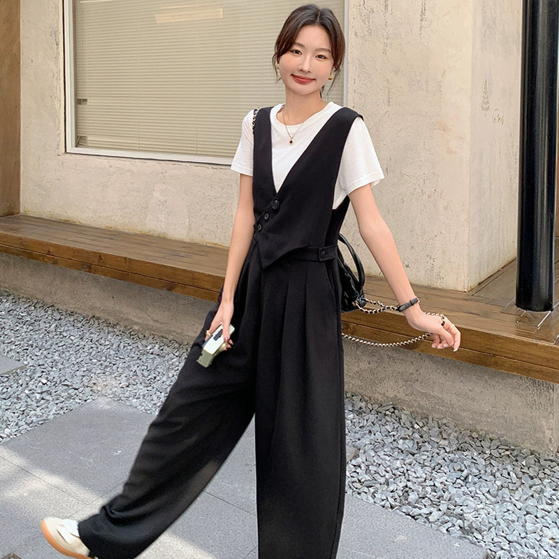 フェイクベストサロペットパンツ