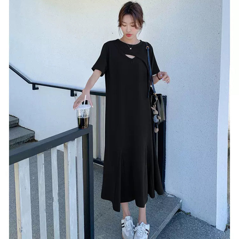 アシンメトリーTシャツワンピース(2colors)