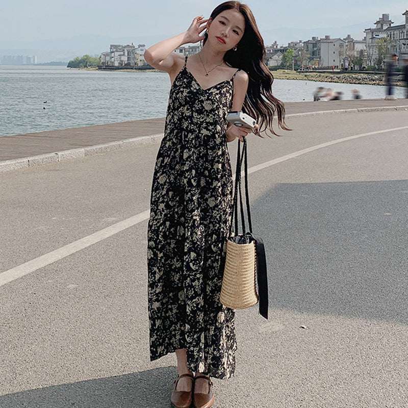 フラワーキャミソールワンピース(スクエアネックトップ付き)