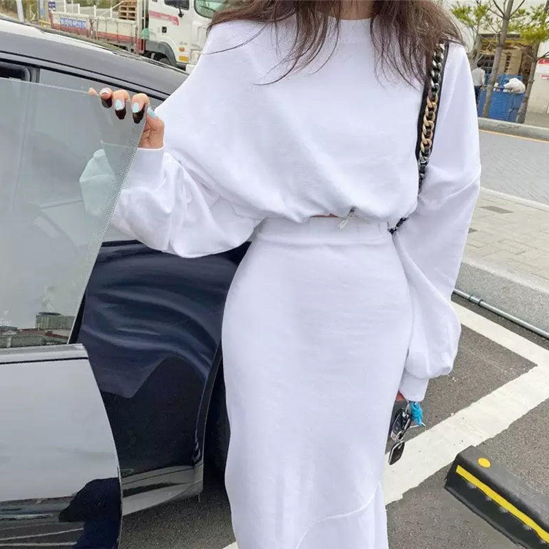 ショート丈ドルマントップ×ロングマーメイドスカート(2colors)