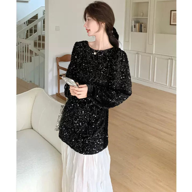 ラメトップス×ワッシャースカートドッキングワンピース