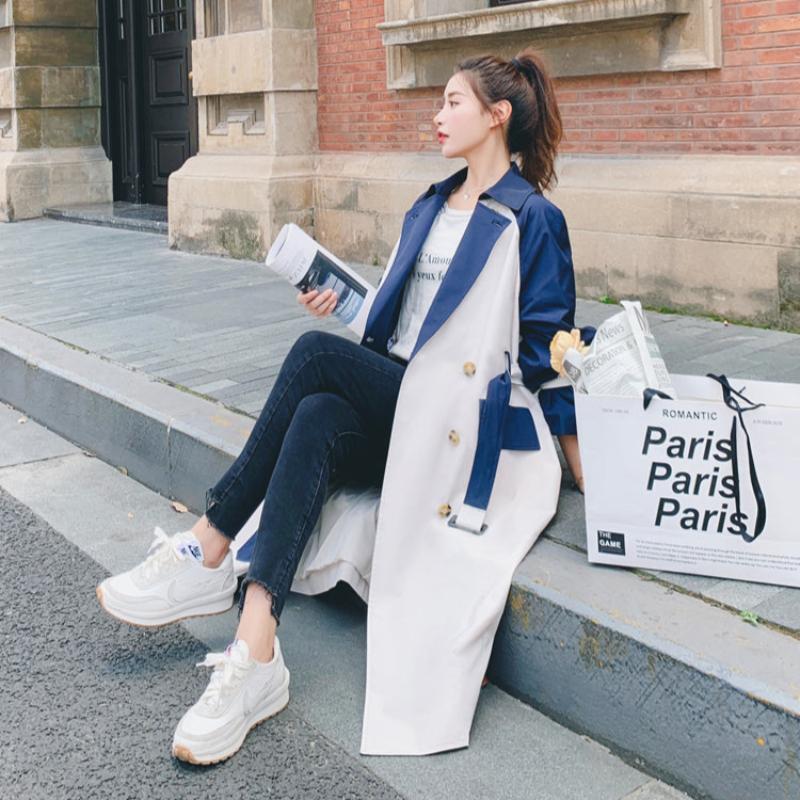 バイカラーミディアム丈トレンチコート