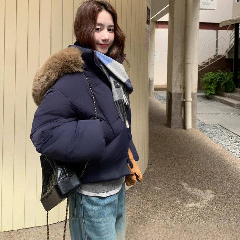 ボアフードキルティングショートコート(3colors)