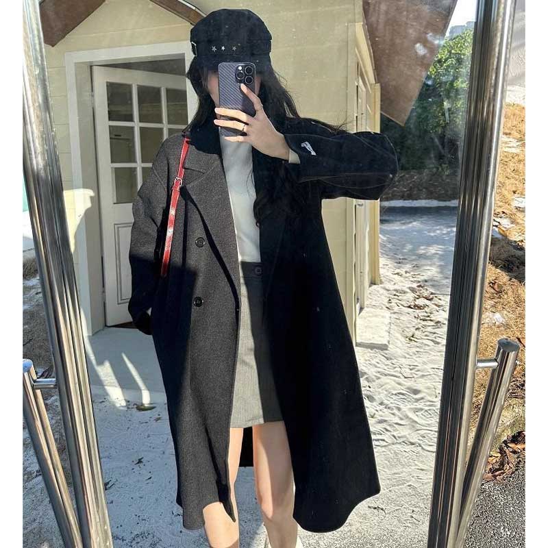 シンプルダブルボタンコート(5colors)