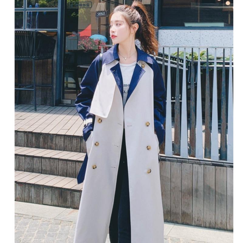 バイカラーミディアム丈トレンチコート