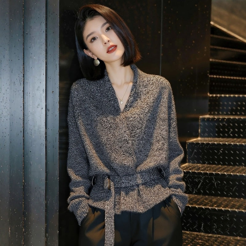 ウエストマークニットトップス