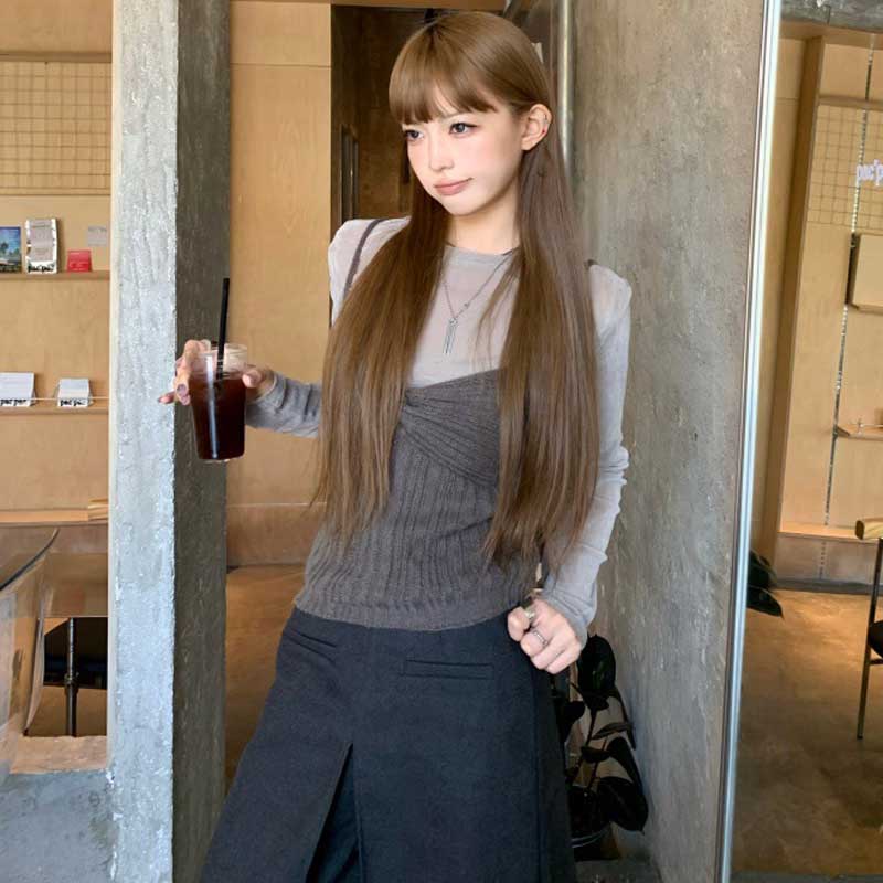 レイヤードキャミトップス×スカパンコーデ