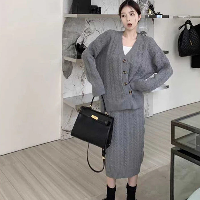 ケーブルルーズニットセットアップ(2colors)