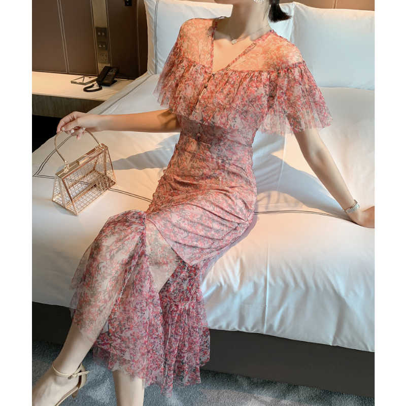 ラッフルシアーコンビマーメイドワンピース