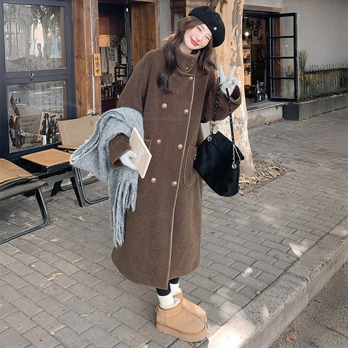 ブラウンロングボアコート