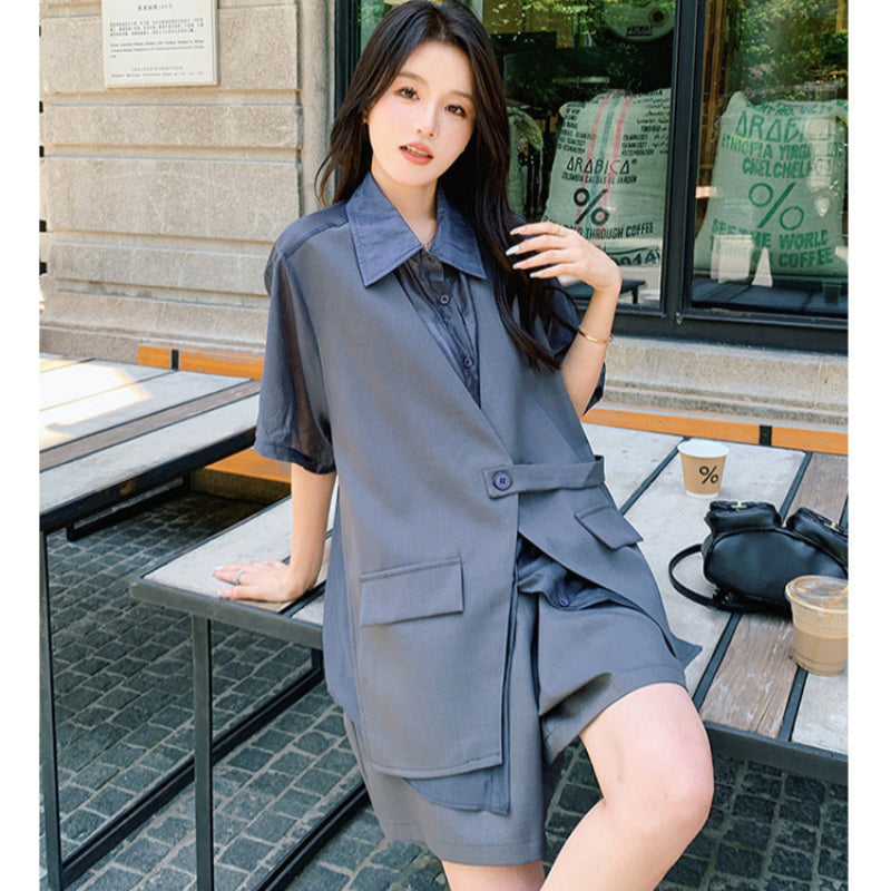 ショートパンツレイヤードスーツ