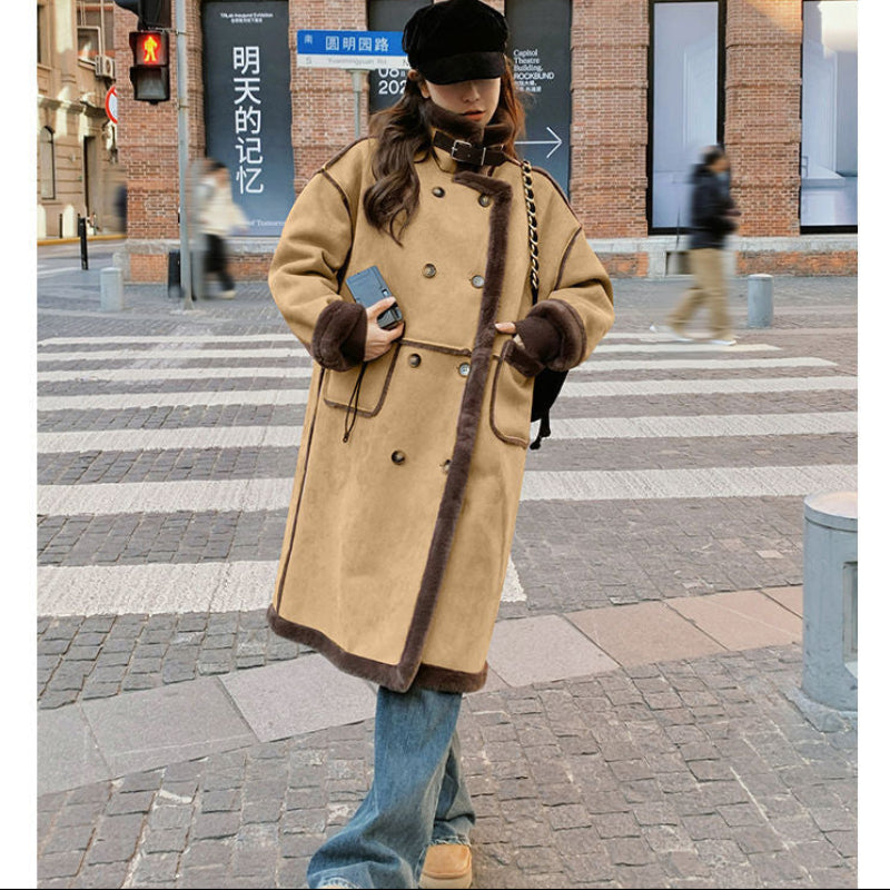 裏起毛ムートンロングコート(2colors)