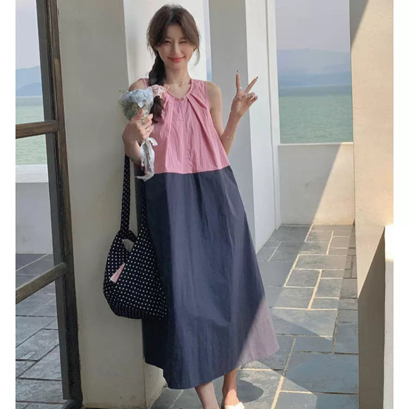 ブロッキングバイカラーワンピース