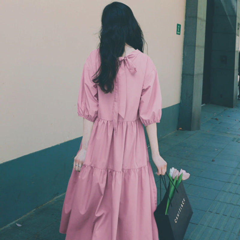 バックリボンティアードワンピース(4colors)