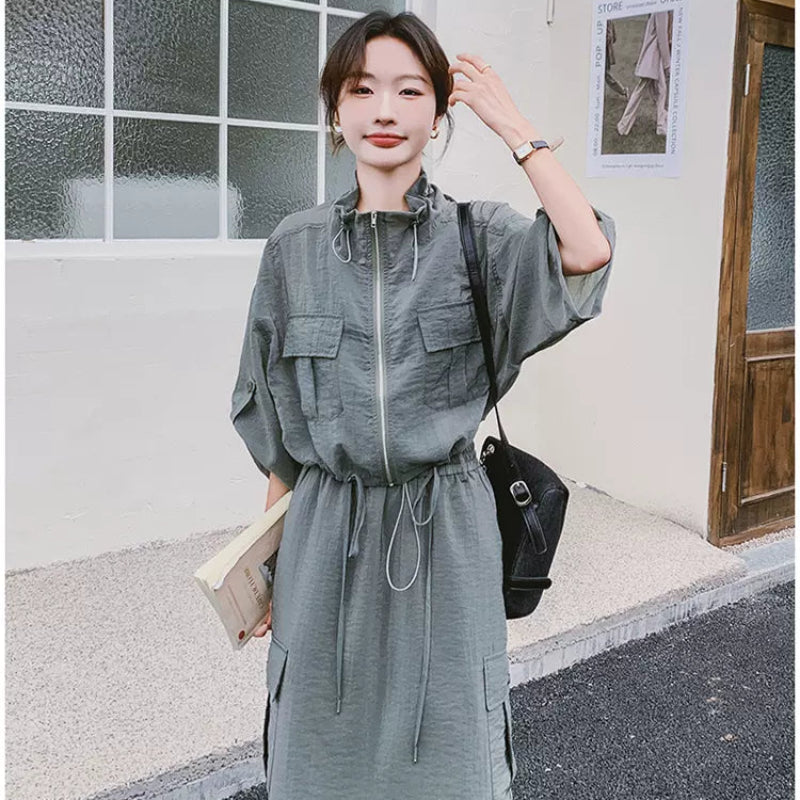 ワークスタイルトップス×スカートセット