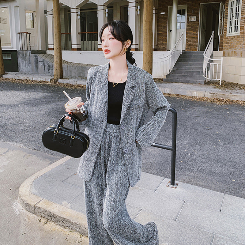 杢グレージャケットスーツセット