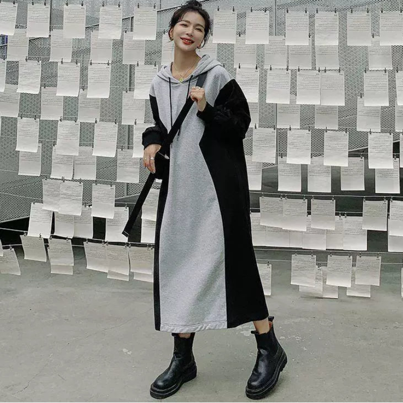 バイカラーパーカーワンピース