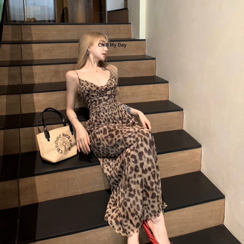 ヴィンテージレオパードキャミドレス