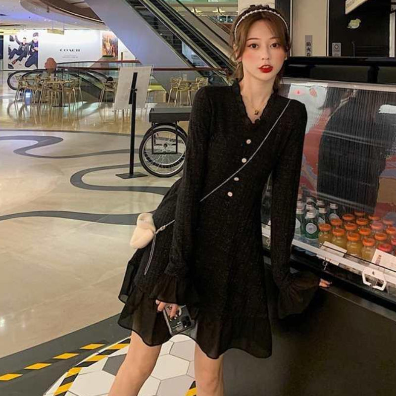 ベルスリーブニットワンピース(2colors・2variation)